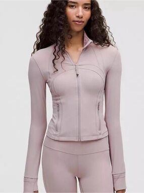 Lululemon Define Cropped Jacket Nulu Size 12 Mauve Grey Lavender Purple